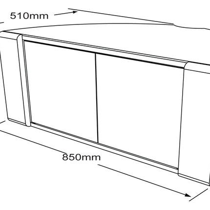 MDA Designs Sirius 850 Remote Friendly Beam Thru Glass Door Gloss Black with Walnut/Oak Reversable Panels with Silver Trim up to 40" LCD/Plasma/LED Cabinet TV Stand