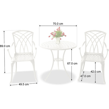 Centurion Supports OSHOWA Garden and Patio White Cast Aluminium Bistro Table