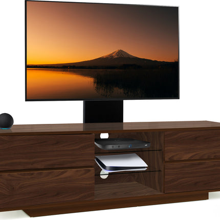 Centurion Supports Avitus Walnut with 4-Walnut Drawers and 3-Shelves up to 65" LED, LCD, Plasma TV Stand with Mounting Arm