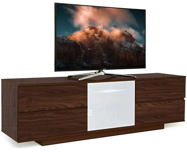 Centurion Supports AVITUS ULTRA Remote Friendly Beam-Thru Premium Walnut with 4-Walnut Drawers 32"-65" Flat Screen TV Cabinet