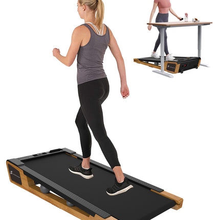 Strongology INCLINO 5° Incline Light Walnut Wood Finish Luxury Home and Office Quiet 2.0HP Adjustable Speed 1-6km/h Bluetooth  LED Display Treadmill - Fully Assembled