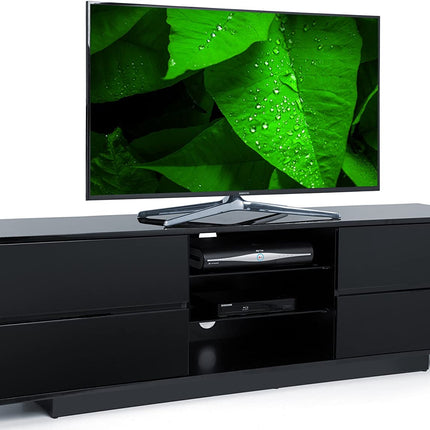 Centurion Supports Avitus Gloss Black with 4-Black Drawers and 3-Shelf 32"-65" LED/LCD/Plasma TV Stand - Grade A