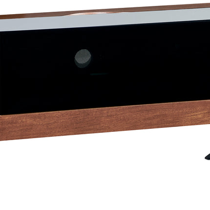 Centurion Supports ADONIS Walnut with Black Contrast Beam-Thru Remote Friendly Door 26"-55” Flat Screen TV Cabinet