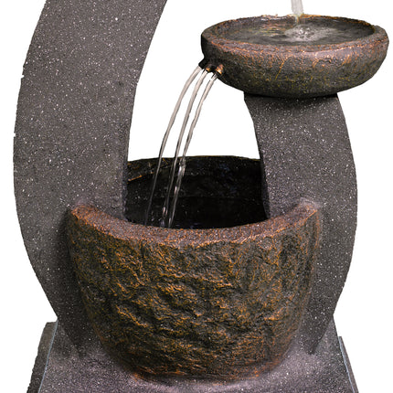 MDA Designs Shinto 3 Tier Pouring Bowls Water Feature with Lights