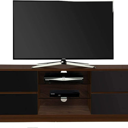 Centurion Supports AVITUS Walnut with 4-Black Drawers for 32"-65" LED/OLED/LCD TV Cabinet - FULLY ASSEMBLED