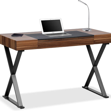 Centurion Supports ADONIS Walnut Ergonomic Home Office Desk with Built-In Wireless Qi Charging