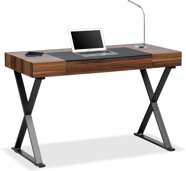 Centurion Supports ADONIS Walnut Ergonomic Home Office Desk with Built-In Wireless Qi Charging