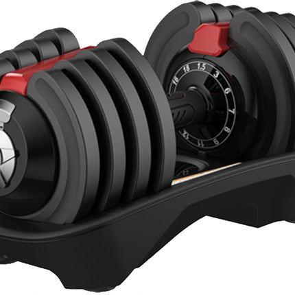 Strongology ELEMENT18 Home Fitness Black and Red Adjustable Smart Dumbbell from 1.5kg up to 18kg Training Weights