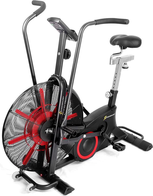 Strongology TITANIUM Assault Bike Heavy Duty Fitness Stationary Air Resistance Bike with LCD Display - Assembled - Grade A