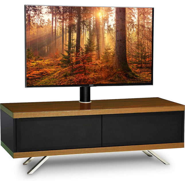 MDA Designs TUCANA 1200 HYBRID BLACK WALNUT COMPLETE Beam Thru Remote-Friendly up to 60" Flat Screen Cantilever TV Cabinet