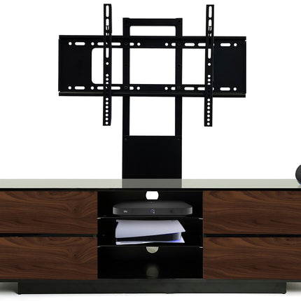 Centurion Supports AVITUS Gloss Black with 4-Walnut Drawers for up to 65" LED/LCD/Plasma TV Stand with Mounting Arm