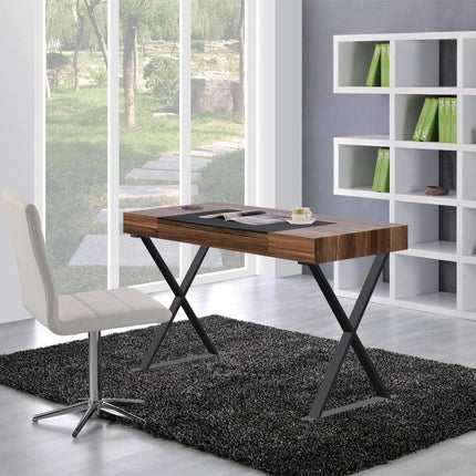 Centurion Supports ADONIS Walnut Ergonomic Home Office Desk with Built-In Wireless Qi Charging