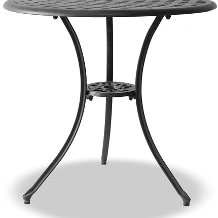 Centurion Supports OSHOWA Garden and Patio Table and 4 Large Chairs with Armrests Cast Aluminium Bistro Set - Black