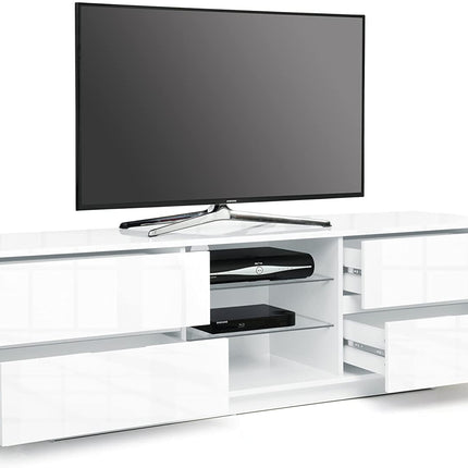 Centurion Supports AVITUS High Gloss White with 4-White Drawers for 32"-65" LED/OLED/LCD TV Cabinet - FULLY ASSEMBLED