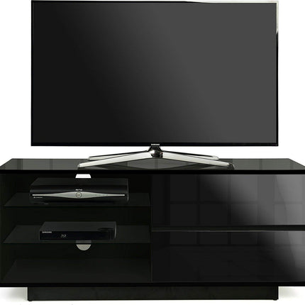 Centurion Supports Gallus Black Gloss Designer Stand up to 55" Flat Screen LED and LCD TV Cabinet - Grade A