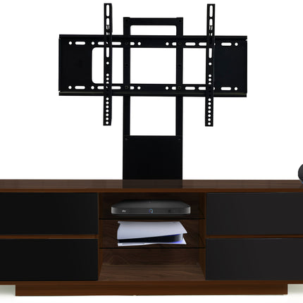 Centurion Supports Avitus Walnut with 4-Black Drawers and 3-Shelves up to 65" LED, LCD, Plasma TV Stand with Mounting Arm