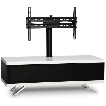 MDA Designs TUCANA 1200 HYBRID WHITE COMPLETE Beam Thru Remote-Friendly up to 60" Flat Screen Cantilever TV Cabinet