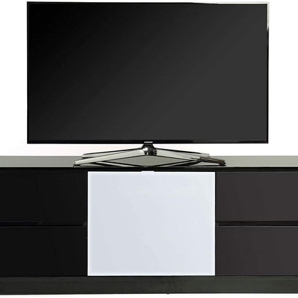 Centurion Supports AVITUS ULTRA Remote Friendly Beam-Thru Premium Black with 4-Black Drawers 32"-65" Flat Screen TV Cabinet