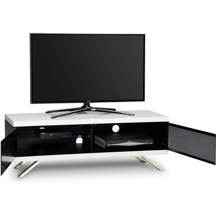 MDA Designs TUCANA 1200 HYBRID WHITE Beam Thru Remote-Friendly up to 60" Flat Screen TV Cabinet