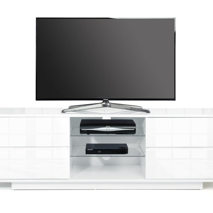 Centurion Supports Avitus Premium High Gloss White with 4-White Drawers and 3-Shelf 32"-65" LED/OLED/LCD TV Cabinet