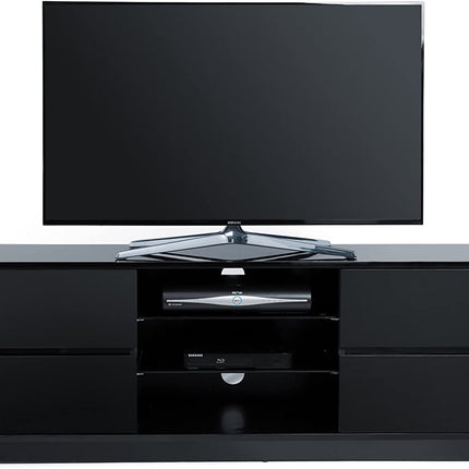 Centurion Supports Avitus Gloss Black with 4-Black Drawers and 3-Shelf 32"-65" LED/LCD/Plasma TV Stand - Grade A