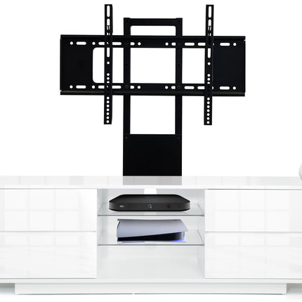 Centurion Supports Avitus Gloss White with 4-White Drawers and 3-Shelves up to 65" LED, LCD, Plasma TV Stand with Mounting Arm