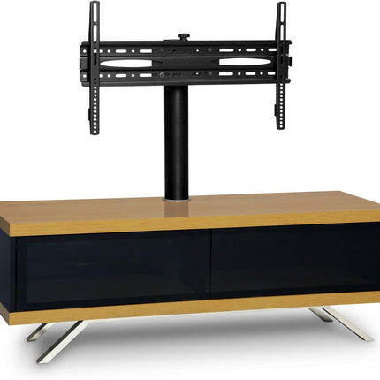 MDA Designs TUCANA 1200 HYBRID BLACK OAK COMPLETE Beam Thru Remote-Friendly up to 60" Flat Screen Cantilever TV Cabinet