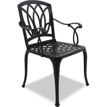 Centurion Supports POSITANO Garden and Patio Table and 2 Chairs Cast Aluminium Bistro Set - Black - Grade A