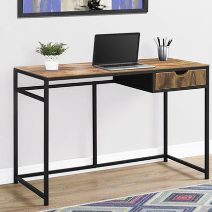 MDA Designs Ottawa Home Office Study Ergonomic Desk Table Workstation with Drawer Nutmeg Black