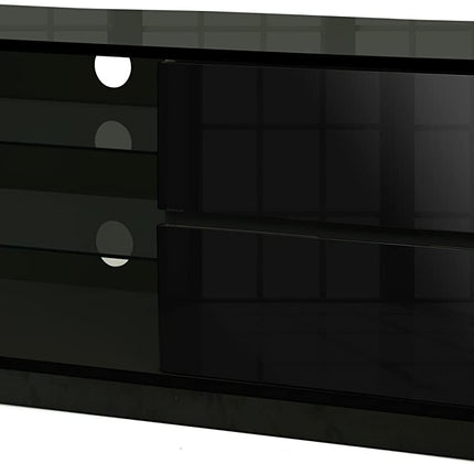 Centurion Supports GALLUS High Gloss Black with 2-Gloss Black Drawers for 32"-55" LED/OLED/LCD TV Cabinet - FULLY ASSEMBLED