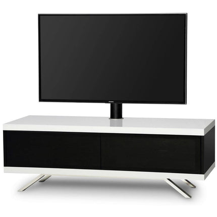 MDA Designs TUCANA 1200 HYBRID WHITE COMPLETE Beam Thru Remote-Friendly up to 60" Flat Screen Cantilever TV Cabinet