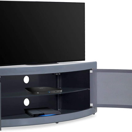 Centurion Supports PANGEA Grey Beam-Thru Curved Tru-Corner 32"-50" TV Cabinet - Grade A