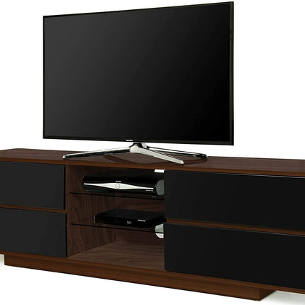 Centurion Supports AVITUS Walnut with 4-Black Drawers for 32"-65" LED/OLED/LCD TV Cabinet - FULLY ASSEMBLED