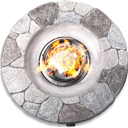 Centurion Supports Fireology KALUYA Grey Lavish Garden and Patio Gas Fire Pit with Eco-Stone Finish -  Fully Assembled - Grade A