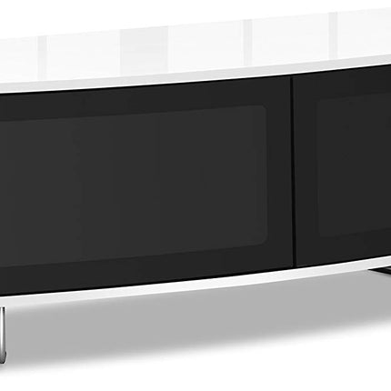 Centurion Supports Caru Gloss Black and Gloss White Beam-Thru Remote Friendly Super-Contemporary "D" Shape Design 32"-65" LED/OLED/LCD TV Cabinet - Grade A