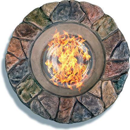 Centurion Supports Fireology KALUYA Bronze Lavish Garden and Patio Gas Fire Pit with Eco-Stone Finish - Fully Assembled - Grade A