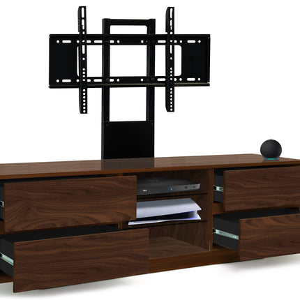 Centurion Supports Avitus Walnut with 4-Walnut Drawers and 3-Shelves up to 65" LED, LCD, Plasma TV Stand with Mounting Arm