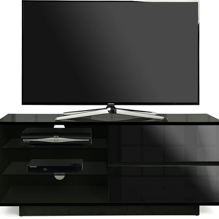 Centurion Supports GALLUS High Gloss Black with 2-Gloss Black Drawers for 32"-55" LED/OLED/LCD TV Cabinet - FULLY ASSEMBLED