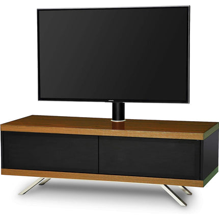 MDA Designs TUCANA 1200 HYBRID Black Walnut TV Cabinet BeamThru Remote-Friendly Doors for up to 60" Flat Screen TVs with Mounting Arm