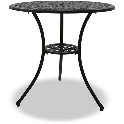 Centurion Supports POSITANO Garden and Patio Table and 2 Chairs Cast Aluminium Bistro Set - Black - Grade A