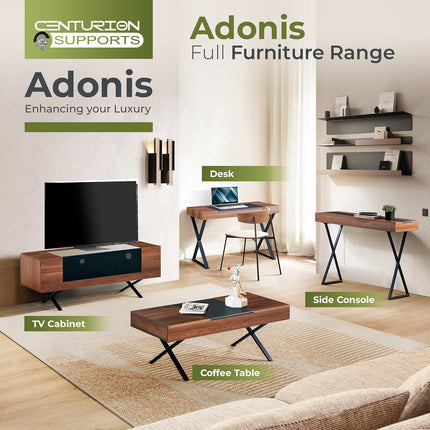 Centurion Supports ADONIS Walnut Ergonomic Home Office Desk with Built-In Wireless Qi Charging