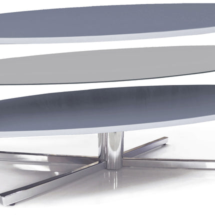 MDA Designs Orbit 1100GW Grey TV Stand with White Elliptic Sides for Flat Screen TVs up to 55"
