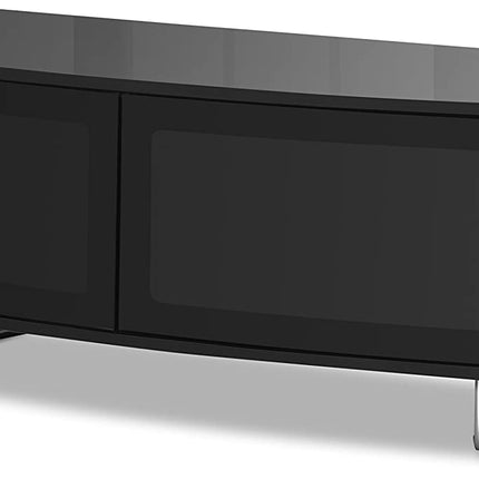 Centurion Supports Caru Gloss Black Beam-Thru Remote Friendly Super-Contemporary "D" Shape Design 32"-65" LED/OLED/LCD TV Cabinet - Grade A