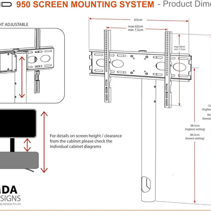 MDA Designs TUCANA 1200 HYBRID BLACK OAK COMPLETE Beam Thru Remote-Friendly up to 60" Flat Screen Cantilever TV Cabinet