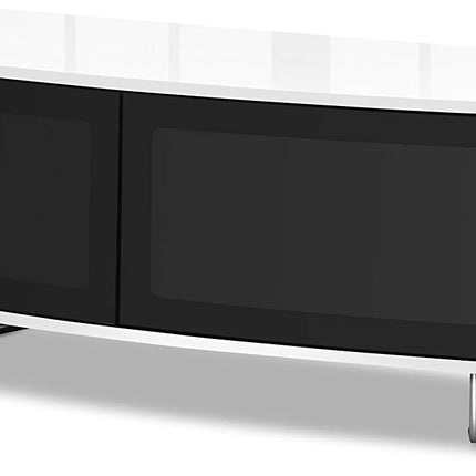 Centurion Supports Caru Gloss Black and Gloss White Beam-Thru Remote Friendly Super-Contemporary "D" Shape Design 32"-65" LED/OLED/LCD TV Cabinet - Grade A