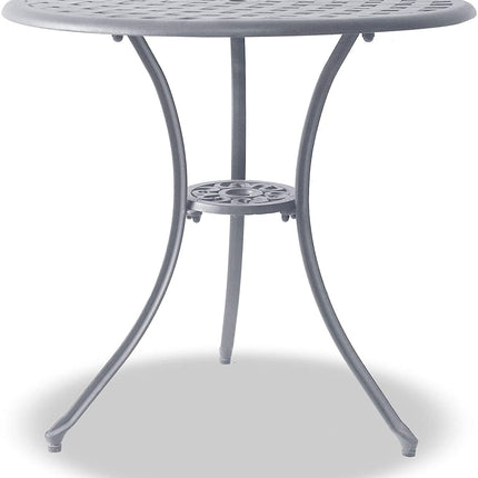 Centurion Supports OSHOWA Luxurious Garden and Patio Table and 4 Large Chairs with Armrests Cast Aluminium Bistro Set Grey