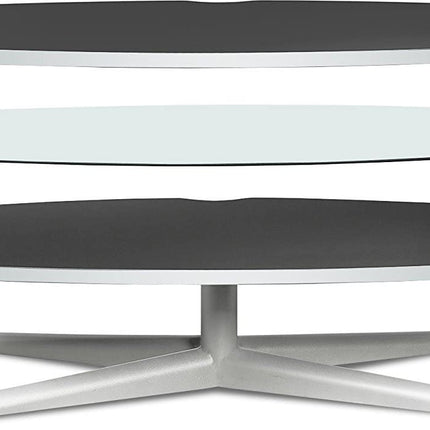 MDA Designs Orbit 1100BB Gloss Black TV Stand with Gloss Black Elliptic Sides for Flat Screen TVs up to 55"