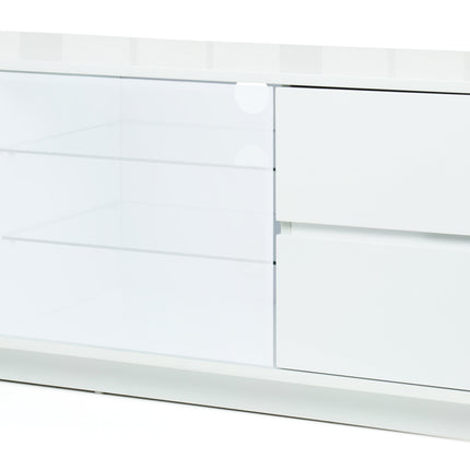 Centurion Supports AVITUS ULTRA White BeamThru Gloss Finish with 4-White Drawers and White Door 32"-65" Flat Screen TV Cabinet