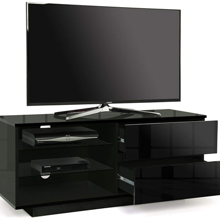 Centurion Supports Gallus Black Gloss Designer Stand up to 55" Flat Screen LED and LCD TV Cabinet - Grade A