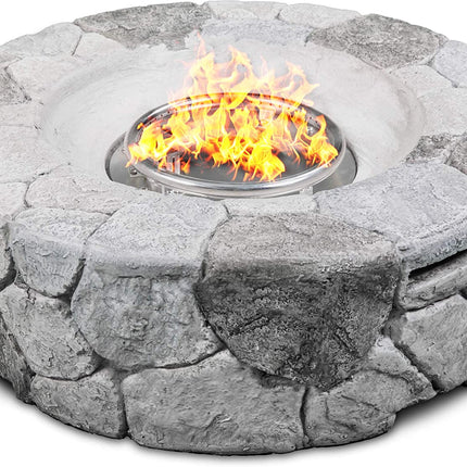 Centurion Supports Fireology KALUYA Grey Lavish Garden and Patio Gas Fire Pit with Eco-Stone Finish -  Fully Assembled - Grade A